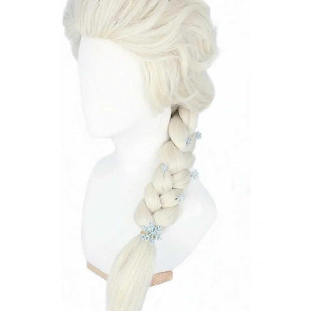 Blonde Long Braid Wig with 6 Hairpins for Halloween Costume & Cosplay Princess